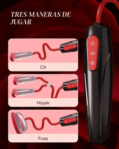 Vista 2 de Bomba de Coño Juguetes Sexuales para Adultos - Kit de Juguetes BDSM Succionadores de Pezones Bomba Sexual Vaginal de Vacío Eléctrica con 3 Niveles