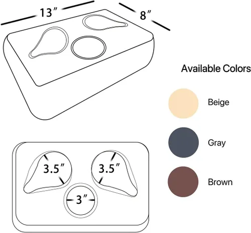 Vista 5 de Soporte para taza de sofá, soporte para control remoto de bebidas para el centro del sofá, cama, caravana, automóvil (beige)