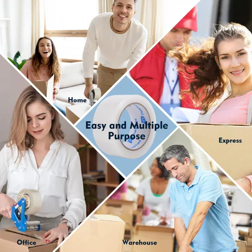 Vista 7 de Recambio de cinta de embalaje, 36 rollos de sellado resistente, ideal para cajas de embalaje, envío y suministros de mudanza, embalaje de 1.88