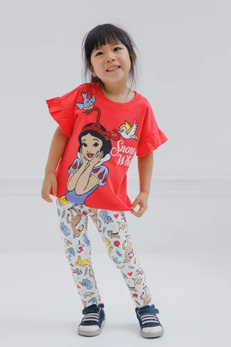 Vista 2 de Disney Conjunto de camiseta y leggings de princesa para niñas pequeñas y grandes