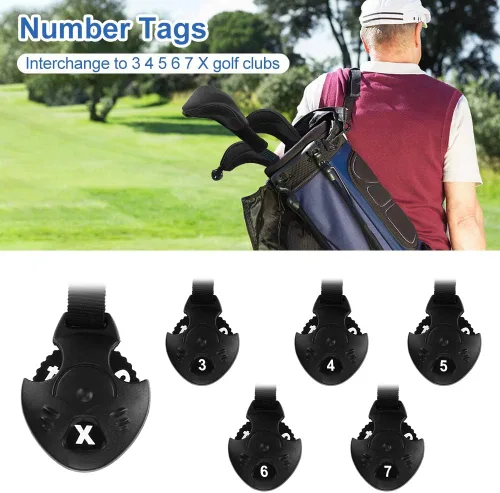 Vista 4 de Number-one Fundas para cabezas de palos de golf para híbridos de Fairway Woods, 3 piezas de cuello largo de malla para palos de golf con etiquetas
