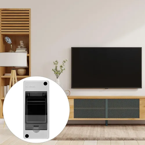 Vista 6 de Fielect Caja de protección de distribución MCB de 2 vías con riel DIN, caja eléctrica de disyuntor de plástico ABS y cubierta transparente IP65
