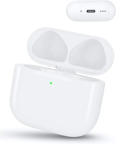 Vista 10 de Funda de carga inalámbrica compatible con AirPods Pro de 1ª y 2ª generación con carga USB-C, puerto de carga tipo C para AirPods Pro, funda de carga