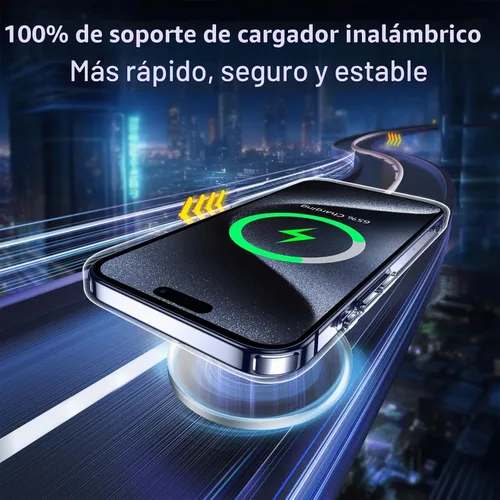 Vista 7 de Funda transparente diseñada para iPhone 15 Pro Max, transparente, antiamarilleo, protección contra caídas de grado militar, funda protectora delgada
