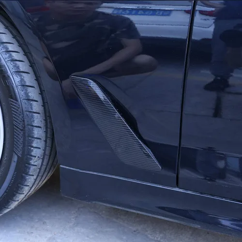 Vista 3 de YIWANG Estilo de fibra de carbono ABS ala lateral ventilación de aire cubierta 2 unids para BMW 5 serie G30 2017 2018 2019 accesorios de coche