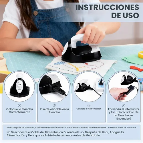 Vista 3 de Mini prensa de calor portátil de hierro artesanal para cuentas de Negro