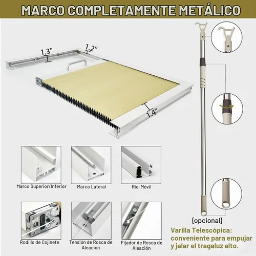 Vista 5 de Persianas de tragaluz con bloqueo de luz para techo, persianas celulares sin cables, aislamiento térmico, persianas de panal para techo, ventanas