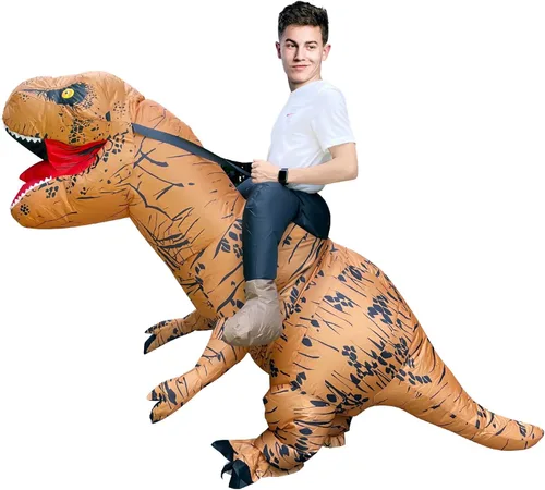 Vista 6 de GOSEN Disfraz inflable para adultos disfraz inflable de dinosaurio de Halloween para adultos disfraces inflados para hombres y mujeres
