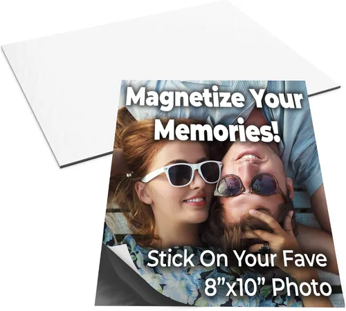 Vista 8 de Magnetize Memories con imanes de fotos adhesivos de 8 x 10 pulgadas, paquete de 10. Los magnetizadores de despegar y pegar convierten