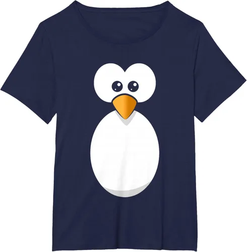 Vista 17 de Camiseta divertida con diseño de cara de pingüino o disfraz fácil, color negro, talla S