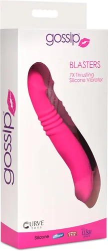 Vista 9 de Gossip Blasters - Vibrador de silicona de empuje 10X para mujeres, hombres y parejas. Vibrador de punto G para punto P, consolador curvo.