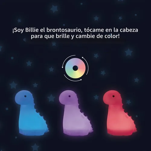 Vista 9 de GLOBE Electric Lámpara de noche LED multicolor de silicona, luz táctil Brontosaurus, recargable, cambio de color, cuerpo suave libre de BPA