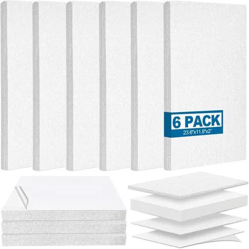 Vista 12 de 6 paneles acústicos, grandes paneles de pared insonorizados, paneles profesionales de fibra de vidrio que absorben el sonido, paneles de espuma a