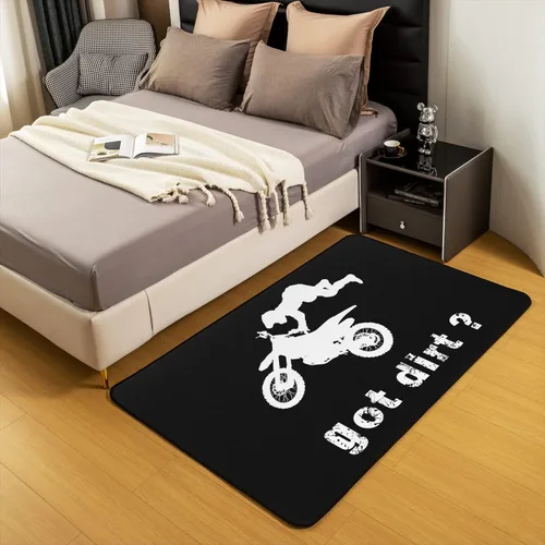 Vista 5 de Alfombra de motocross de 3 x 5 pies, alfombra para deportes extremos, sala de estar, dormitorio, decoración de motocicleta, alfombra antideslizante
