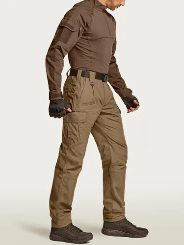 Vista 3 de CQR Pantalones tácticos tipo cargo, para hombre, tejido Ripstop, resistentes al agua, ligeros, para uso diario, para el trabajo, senderismo
