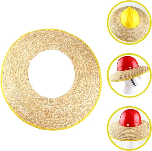 Vista 9 de Mipcase Sombrero duro, sombrero de paja tejida de paja completa, protección de extensión de protección para el sol, visera solar, accesorios