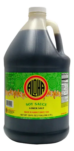 Vista 12 de Salsa de soja Aloha, baja en sal, 12 onzas Enjoy authentic Hawaiian flavor with 25% less sodium for marinades, stir-fries, dipping sauces and