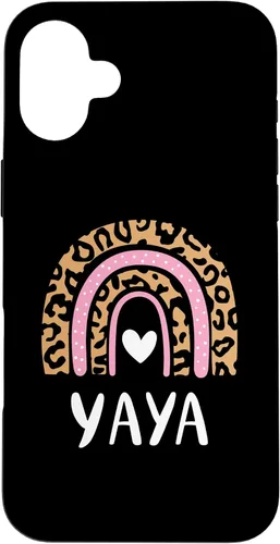 Vista 23 de Yaya Leopard Print Rainbow Cute Mothers Day Funny Yaya Case for iPhone 16