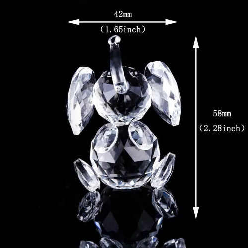 Vista 6 de Estatuillas de elefante lindo de cristal transparente, mini escultura de animales, pisapapeles, decoración para el hogar, adorno de mesa, regalo