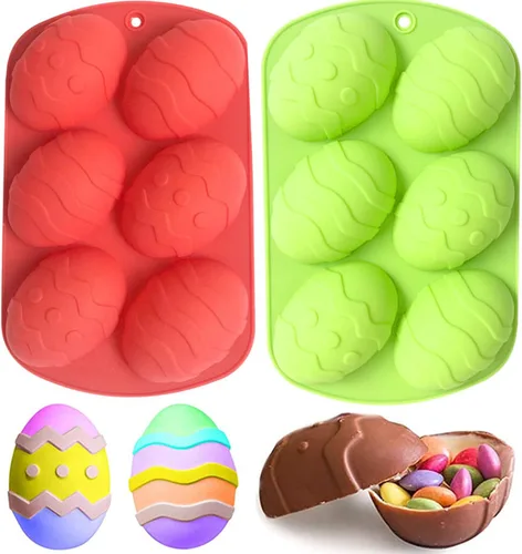 Vista 9 de Paquete de 2 moldes de silicona para piruletas de Pascua, 8 moldes de silicona para piruletas de conejito de cavidad, molde de caramelo duro