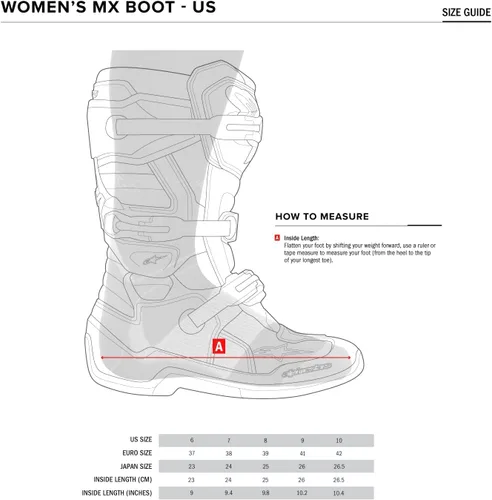 Vista 2 de Alpinestars Stella Tech 3 Botas de motocicleta para mujer, equipo para fuera de carretera con certificación CE, protección para motocross duradera
