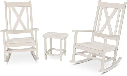 Vista 7 de POLYWOOD® Braxton - Juego de mecedoras, color blanco