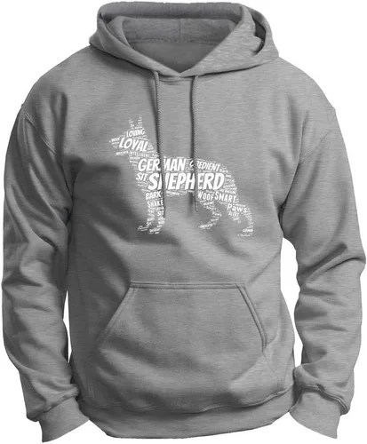 Vista 7 de ThisWear Sudadera con capucha prémium de pastor alemán con texto en inglés "Word Art