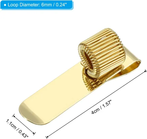 Vista 2 de PATIKIL Clips para bolígrafos, 3 unidades, de metal, vertical, portátil, de un solo resorte, organizador de lápices para oficina, negocios, Dorado