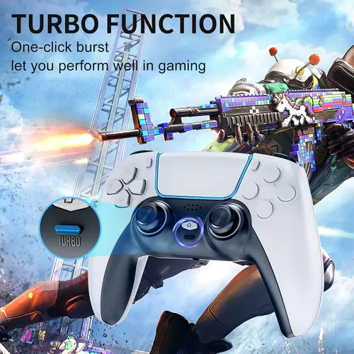 Vista 2 de Wireless Controller for PS4 Controllersjoystick Gamepad with Vibration shock 4 Built-in Speaker1000Mah batteryAuto Fire Turbocustom Button