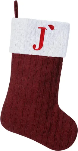 Vista 95 de Medias de Navidad personalizadas de 19 pulgadas con iniciales bordadas, medias de Navidad de punto negro para decoraciones de vacaciones familiares