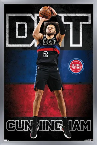 Vista 11 de Trends International NBA Detroit Pistons - Póster de pared de Cade Cunningham 23, 22.4 pulgadas de largo x 14.7 pulgadas, versión enmarcada