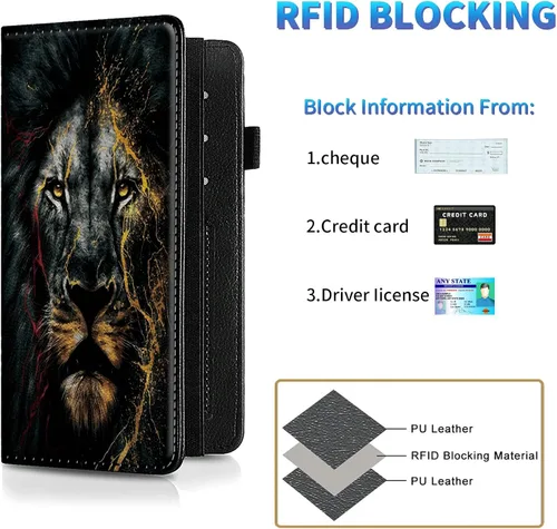 Vista 94 de Funda para chequera para hombres y mujeres, cartera de cuero RFID con ranuras para tarjetas de crédito, soporte de cheques duplicados personales
