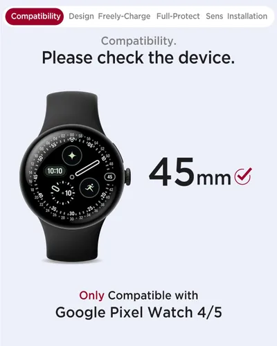 Vista 2 de Miimall - Fundas para Miimall con protector de pantalla para Google Pixel Watch 5/4 de 1.772 pulgadas, antiarañazos, sensible de vidrio templado