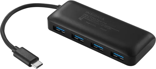Vista 3 de Insignia Hub USB-C de 4 puertos, transferencia rápida de datos, expansor divisor USB para laptop, Xbox, unidad flash, disco duro, consola