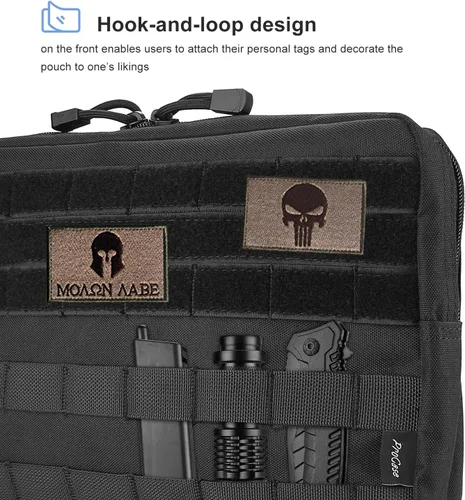 Vista 2 de ProCase Bolsa táctica Molle de administración, bolsa militar MOLLE horizontal multiusos utilidad gadget engranaje bolsa de herramientas