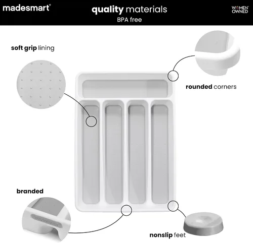 Vista 5 de Bandeja para cubiertos Madesmart Classic grande Blanco