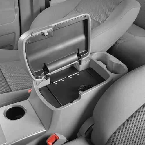Vista 3 de Caja de seguridad u-Box para consola central Tacoma con candado, organizador interior de almacenamiento para camionetas Toyota Tacoma 2005-2015