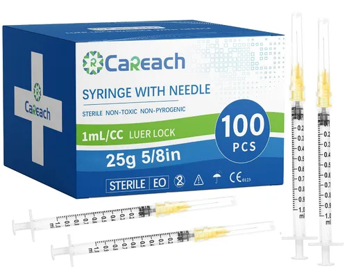 Vista 10 de Paquete de 30 jeringas de 1mL con aguja de calibre 25, de 1 pulgada, para laboratorios científicos, medición y recarga de tintas Tintas de recarga