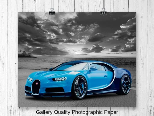Vista 6 de Lamborghini McLaren Ferrari Bugatti - Arte de pared - Decoración de habitación de niños - Decoración de coche de carreras - Juego de carteles