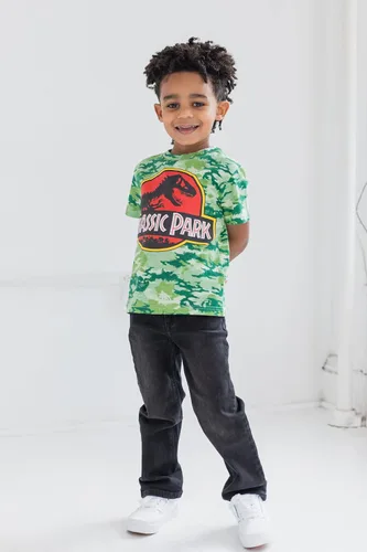 Vista 3 de Jurassic Park Paquete de 3 camisetas gráficas para niños pequeños a grandes