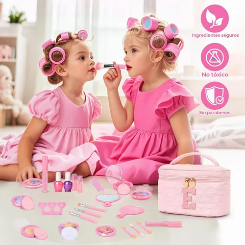 Vista 2 de Juego de maquillaje lavable para niños, 29 piezas, juguetes de maquillaje
