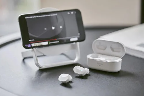 Vista 9 de Belkin SoundForm - Auriculares inalámbricos verdaderos, auriculares Bluetooth con micrófono, controles táctiles, IPX5 resistentes al sudor y a