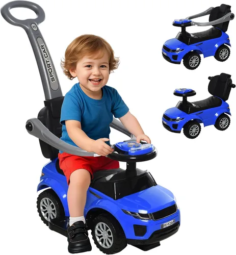 Vista 12 de Aosom Coches de empuje 3 en 1 para niños pequeños de 18 a 36 meses, color Negro