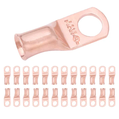 Vista 82 de SELTERM - 5 terminales de anillo resistentes para cable de batería, calibre 1/0 AWG, pernos de 1/2 pulgadas, terminales de calibre 0, ojales