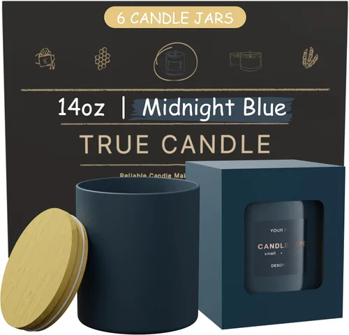 Vista 9 de Tarros de 7 onzas – Tarros de velas vacíos para hacer velas – Tarro de vela a granel – Tapas de tarros de vela de vidrio – Recipientes de velas