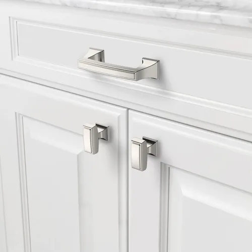 Vista 2 de Asidrama Paquete de 10 manijas de gabinete de cocina de níquel satinado cepillado de 3 pulgadas (2.992 in), tiradores de gabinete, accesorios