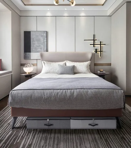 Vista 7 de 2 cajas de almacenamiento plegables debajo de la cama con forro de soporte de plástico, asas, tapa con cremallera, mantas, ropa y edredones