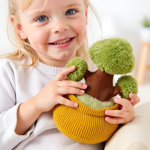 Vista 2 de Ryttir Paquete de 2 almohadas de peluche de flores pequeñas de 11 pulgadas, juguete de peluche de árbol de peluche de aventura, decoración