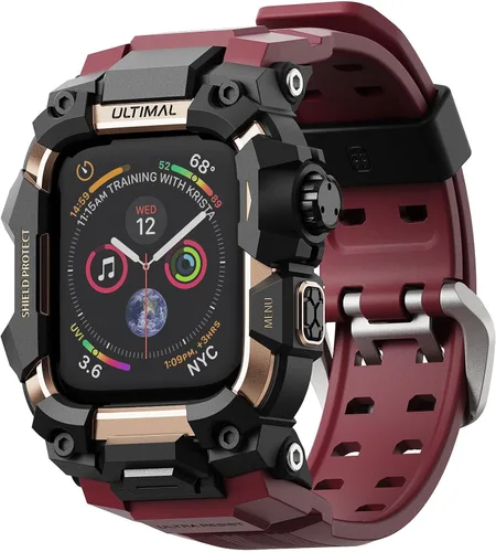 Vista 40 de ULTIMAL Funda Resistente con Correa para Apple Watch 44mm, Compatible con Apple Watch Series SE 3/SE 2/SE Generation/6/5/4, Funda Táctica Antigolpes