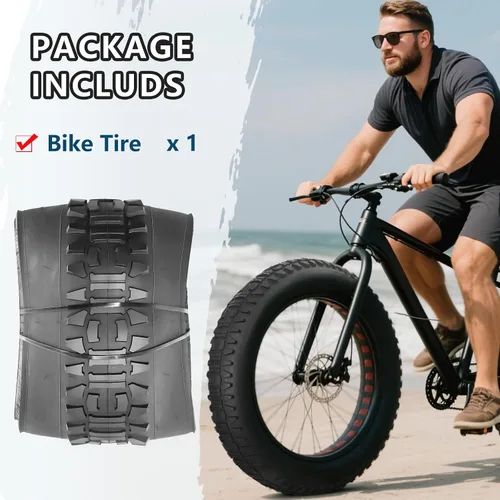 Vista 6 de 20x4.0 26x4.0 pulgadas Fat Bike Neumáticos MTB Bicicletas Reemplazo para Mountain Snow All Terrian Trail Bicicletas Triciclo